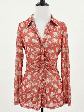 NWOT Altar'd State Floral Ruched Blouse